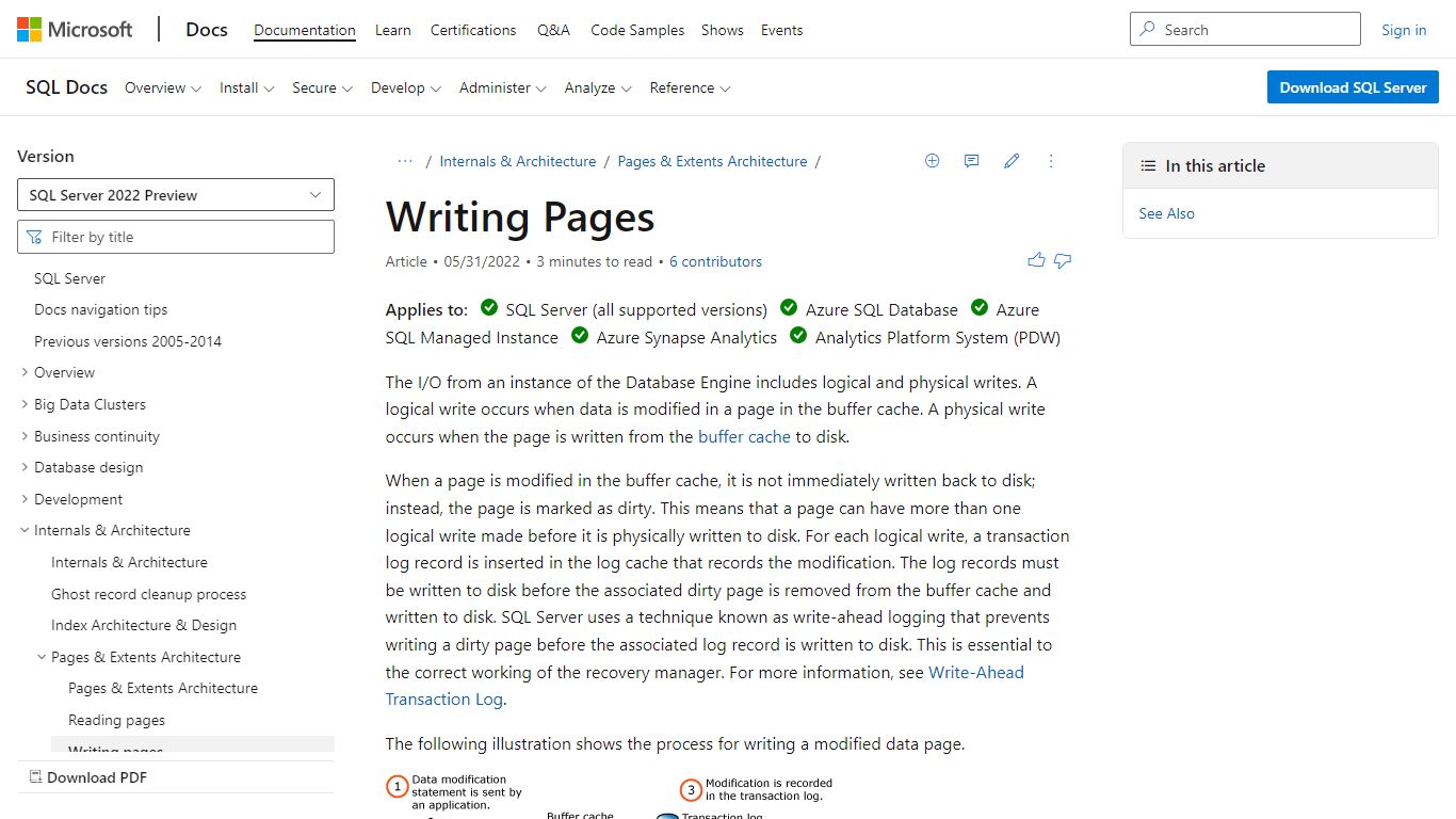 Writing Pages - SQL Server | Microsoft Docs